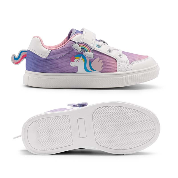 [Storybook Rainbow] Kids Breathable Fun Design Sneakers - RAINBOW  WHITE - 1